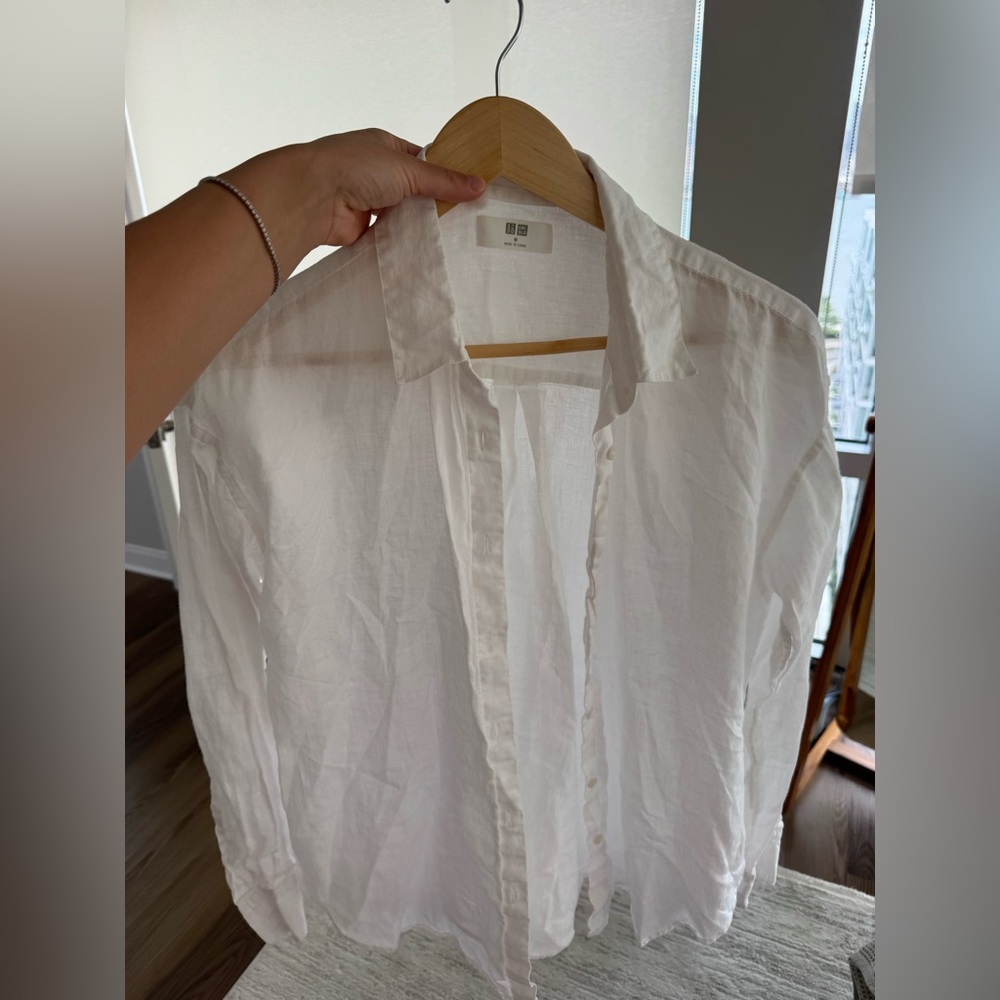 Uniqlo White Women's Blouse